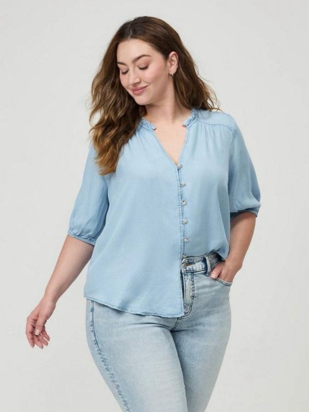 Torrid Tencel Puff Sleeve Top